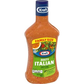 Kraft Zesty Italian Salad Dressing 24 oz  Family Size - Tangy  Dressing (6-Pack)