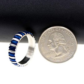 Uloveido Steel Band Ring Blue White Ring Engagement Ring Band Ring for Men Y758, T1/2 (62.1 mm), Stainless Steel, No Gemstone, Stainless Steel, No Gemstone