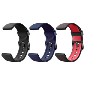 JONVOH Smart Watch Replacement Strap for Smart Watch Fitness Tracker SYNCLIFE DAZZLE and SYNCLIFE 205L - Multi Pack - Black, Blue and Black/Red