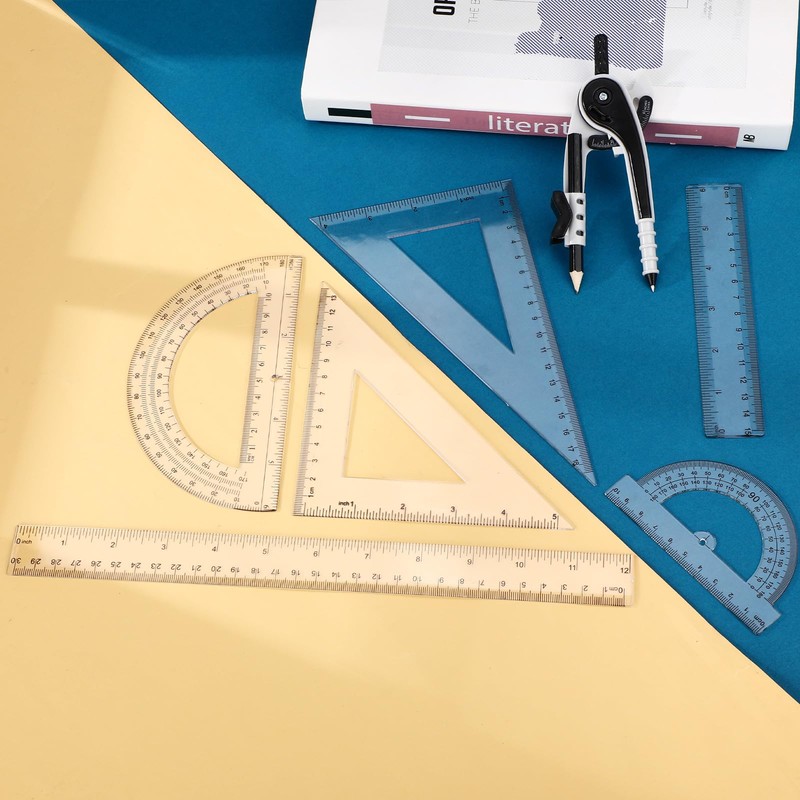 Zonon 1 Set Plastic Geometry Math Set 7 Pcs Includes