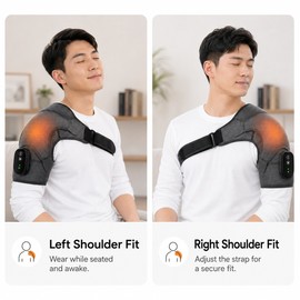 Rechargeable Shoulder Wrap with Adjustable Warmth and Vibration – Cordless Comfort Wrap for Left or Right Shoulder