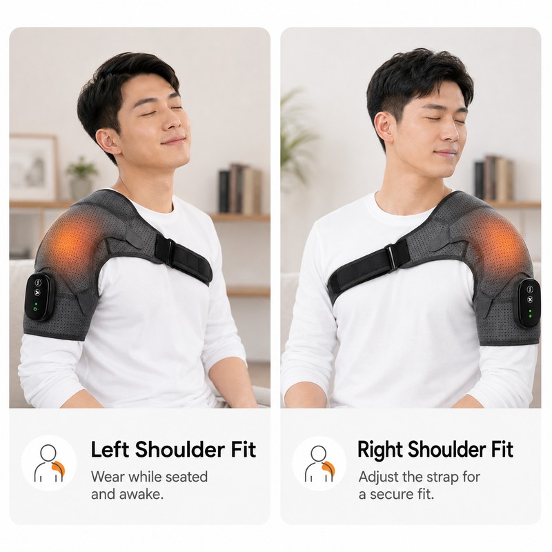 Rechargeable Shoulder Wrap with Adjustable Warmth and Vibration – Cordless