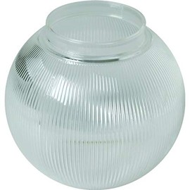 KastLite 8" Clear Prismatic Acrylic Lamp Post Globe | Prismatic Textured with 3.91" Fitter Neck | Manufactured by Crown Plastics