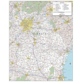 MapSherpa: Georgia State Wall Map - 24 x 30 inch Poster - Front Lamination