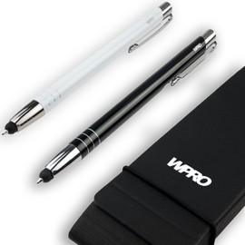 WPRO Toccara | 2-er Set | Kugelschreiber & Eingabe-Stift 2in1 | Smartphone & Tablet | dünne 3D Touch-Screen Stylus-Pen Spitze | Touchpen | Farbmix-Premium
