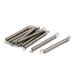 sourcing map Pack of 10 0.3 mm x 3 mm x 30 mm 304 Stainless Steel Tension Springs Silver Colour