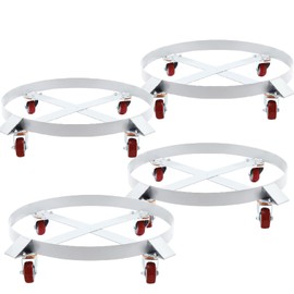 55 Gallon Drum Dolly Set of 4, Heavy Duty Steel Dolly 1200lbs Load Capacity, Barrel Dolly Cart Drum Caddy with 4 Swivel Casters Wheel, for Warehouse Drum Handling