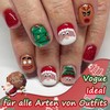 Pack of 24 Christmas False Nails Short - Red Santa