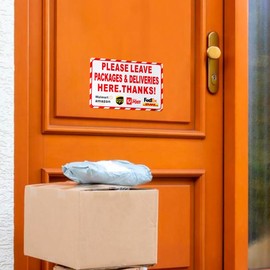 Nicekeep Package Delivery Sign for Outdoor Use - Please Leave Packages & Deliveries Here Thanks - 8x12 Inch Delivery Signs for Package