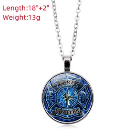 CQHODFYA Fire brigade necklace for men and women with pendant, fire brigade chain for women men, jewellery gift idea, protective necklace with 18 inch chain + 2 inch extension, with jewellery box,