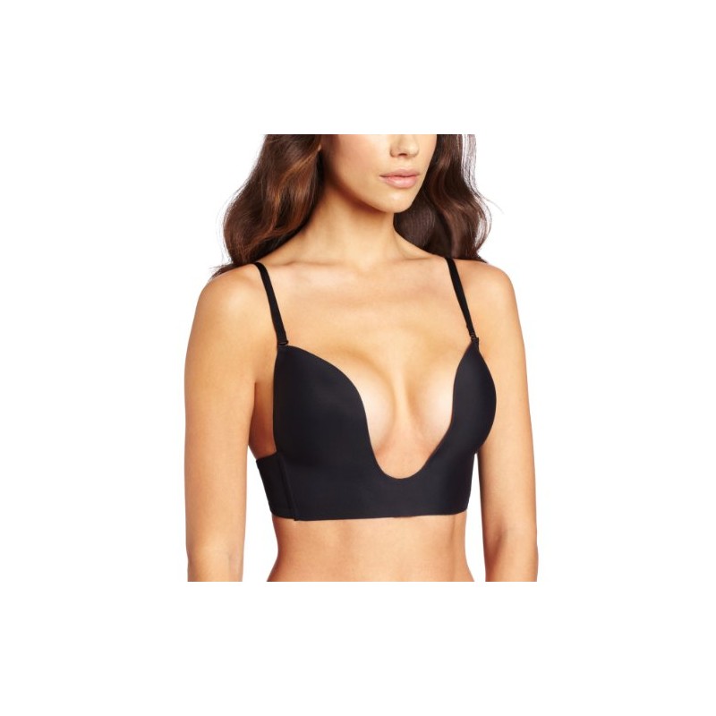 Fashion Forms Women's Seamless U Plunge Bra, Black, 34B