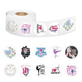 500Pcs Dancing Stickers for Kids Dance Decals, 1 Roll 10 Styles Cute Dancer Sticker Reward Cute Space Stickers Office Supplies Incentives Sticker Party Favor Decal (Dance)