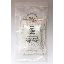50 XLong Cotton Wicks for Candle Making, 50 p 6" Long + 50 p 3.5" Long, 100 Organic Cotton Wicks, Cotton Wicks for DIY Candles, Cotton Wicks for Oil Lamps, Cotton Wicks for Puja, Cotton Wicks