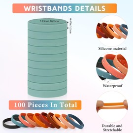 Liliful 100 Pcs Silicone Rubber Wristbands Rubber Wristband Bracelet Bands for Silicone Wristbands for Women Men(Morandi Color)