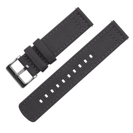 22mm Smoke Grey - BARTON Canvas Quick Release Watch Band Straps - Choose Color & Width - 18mm, 19mm, 20mm, 21mm, 22mm, 23mm, or 24mm