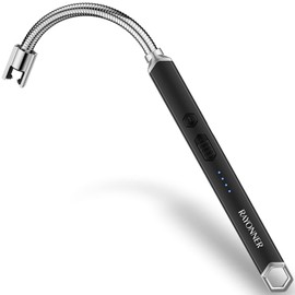 RAYONNER Lighter Electric Candle Lighter Rechargeable USB Lighter Long Flexible Neck Lighter Christmas Stocking Stuffers Gifts for Women Men Adults Rechargeable USB (Black)