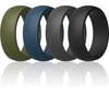 ThunderFit Mens Silicone Rings Wedding Bands Classic & Middle Line