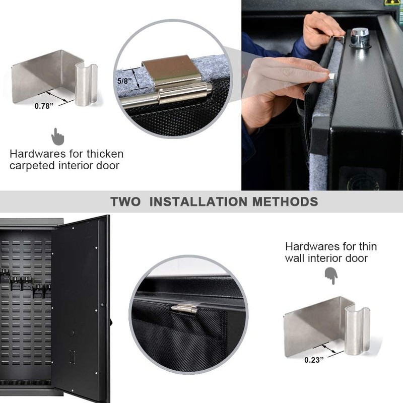 RAYMACE Gun Safe Door Panel Organizer 10.6W*43.5H，Adjustable Width to 13