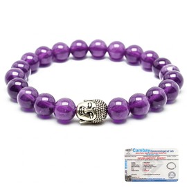 Astrotalk Natural Amethyst Bracelet | Healing Crystals for Calmness & Spiritual Growth | Natural Amethyst Crystal Bracelet for Women & Men | Durable Bracelet String with Certificate of Authenticity