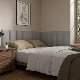 Greymond Headboards Wall Panel for Twin, Self-Adhesive 3D Upholstered Panel for Bedroom/Living Room (6 Pieces 9.84 in x 23.6 in)