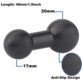 Rigdance Aluminum 20mm Ball to 17mm Ball Adapter Extension Connector, for Garmin and Other GPS Devices with 17mm Ball Connections, Compatible with Bulletpoint Dash Mount Arm (2PCS Pack)