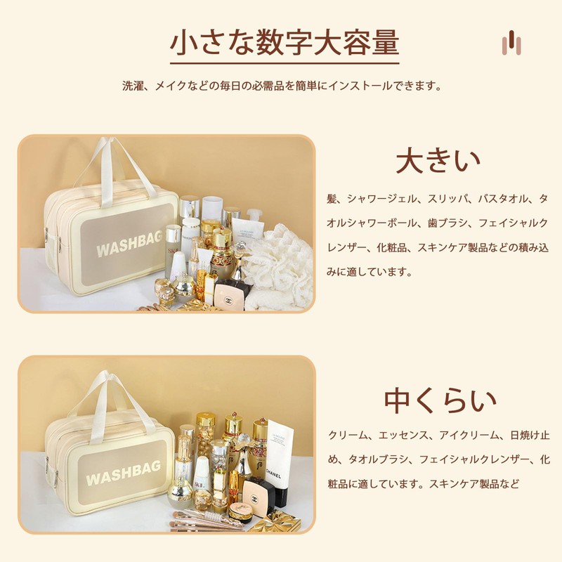 Lynlyulinger Makeup Toiletry Bag, 2 Tier Storage Bag, PVC Storage