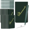 Faccito 24 Pcs Memoranda Notebook and Pen Set Green Military