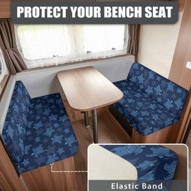 Brosoneto - Funda de sofá para caravana, diseño de tortuga marina, accesorios para caravana, comedor, funda de cojín elástica para sofá, silla, protector de muebles para caravana, caravana, para mujer