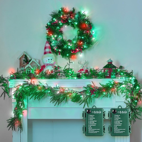 Brightown Christmas Cluster Lights Battery Operated, 2 Pack 10Ft 120