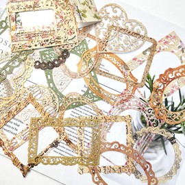 60 PCS Cutout Lace Scrapbook Paper Scrapbooking Supplies Aesthetic Room Wall Art Craft Decor Collage Album Cottagecore Picture Frames Junk Journal Supplies…