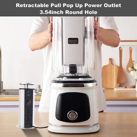 YUYTE - Multifuncion Toma De Corriente Torre para mesa US Plug, Pulling Up Outlet Desktop Worktop Kitchen Electric Socket 3-Outlet Power Socket + 2 Usb Port para Oficina hogar