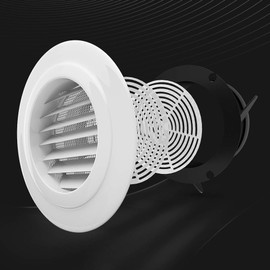 Weiworld 6'' Soffit Vent Exhaust Vent, 6 Inch Round Air Dryer Vent Louver with Mesh Screen ABS Grille Air Exhust Vent for Bathroom Home Air Ventilation System (150mm)