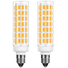 Aooallme E11 LED Bulb 8W 800LM 100W Equivalent, JDE11 Mini Candelabra LED Bulb Dimmable,Warm White 3000K, JDE11 120V 100W LED for Ceiling Fan Pendant Lighting Pack of 2 (Warm White)