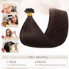 Elailite Real Hair Bonding Extensions, #2 Dark Brown, 100 Strands,
