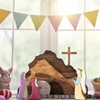 Ghzste Easter Resurrection Scene Ornament Easter Scene Wooden Decoration Easter