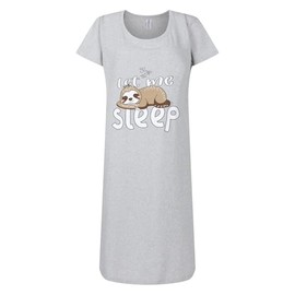 Ladies Nightie Short Sleeve Nightdress Fun Novelty Prints UK 10 to 24 Sleep Wear (Grey, Zzzz, 14-16)