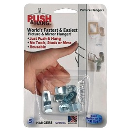 Electriduct Push & Hang Picture Frame and Mirror Wall Hangers 10 Small Drywall Hooks (up to 10lbs) - No Tools, no Studs, no Mess. Easy Instant Installation.