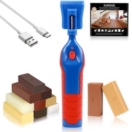 Laminate Floor Filler Repair Kit- Hardwood Floor Vinyl Lvp with Upgraded Heat Pen Wax Set Cover Scratches, Stains, Cracks, Holes for Floor& Wooden Furniture Stair Door Cabinet Table etc.