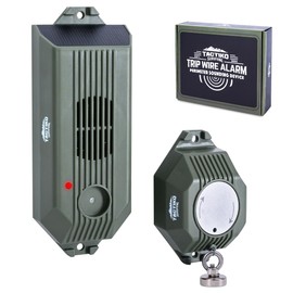 Tactiko Wire Trip Alarm - 80ft Kevlar Wire 129dB Perimeter Defense Device - Solar/Cable Charging - IP55 Security System for Camping, Property Safety & Bear Deterrent (1-Pack)