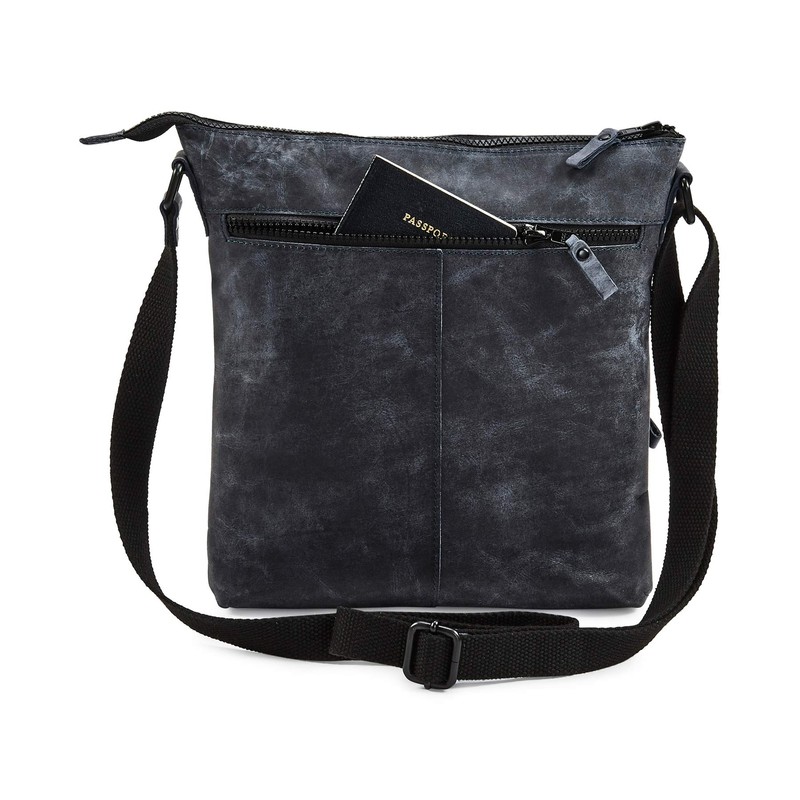Cochoa Women Real Leather Crossbody Triple Zip Vintage Handbag Purse