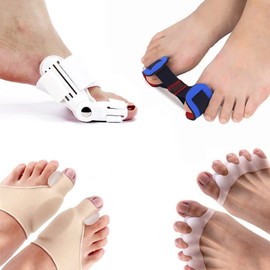 Bebeay - Kit de Correctores de Juanete y Protectores, Separador de Dedos del Pie Para Hallux Valgus Juanete Del Dedo Gordo Del Pie Alivio Del Dolor Correcta Alineación Llevar para Hombre y Mujer