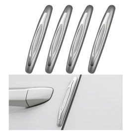 DXNQ 4 PCS Car Door Edge Guards, Anti-Scratch Door Edge Guards Trim Strip with Self Adhesive, Car Door Protector Bumper Guards for Most Cars Trucks SUVs, Exterior Car Accessories (Silver)