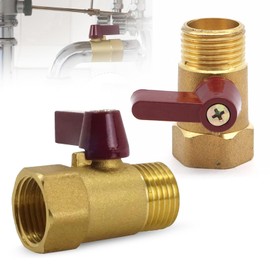 Brass Ball Valve, 1/2 Inch, Shut-Off Valve, 1/2 Inch Male Thread, Gas Shut-off Valve, DN 15 Brass Ball Valves, Gas Ball Valve with Interior for Households, Industrial Applications