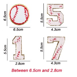BSITSSS Patches, Pack of 12 Iron-On Patches, Iron-On Patches, Iron-On Patches, Baseball Iron-On Patches for Textiles for Sewing or Iron-On on Clothes, Dress, Hat, Jeans