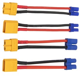 ShareGoo EC2 to XT60 Adapter & EC3 to XT60 Adapter Male Female w/3.93" Cable Wire for RC FPV Drone Car Lipo NiMH Battery Charger ESC