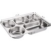 Unbreakable Divided Portion Plates - Stainless Steel Lunch Box Dinner