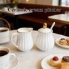 Ceramic Sugar and Creamer Set, 3-Piece Porcelain Serving Set with