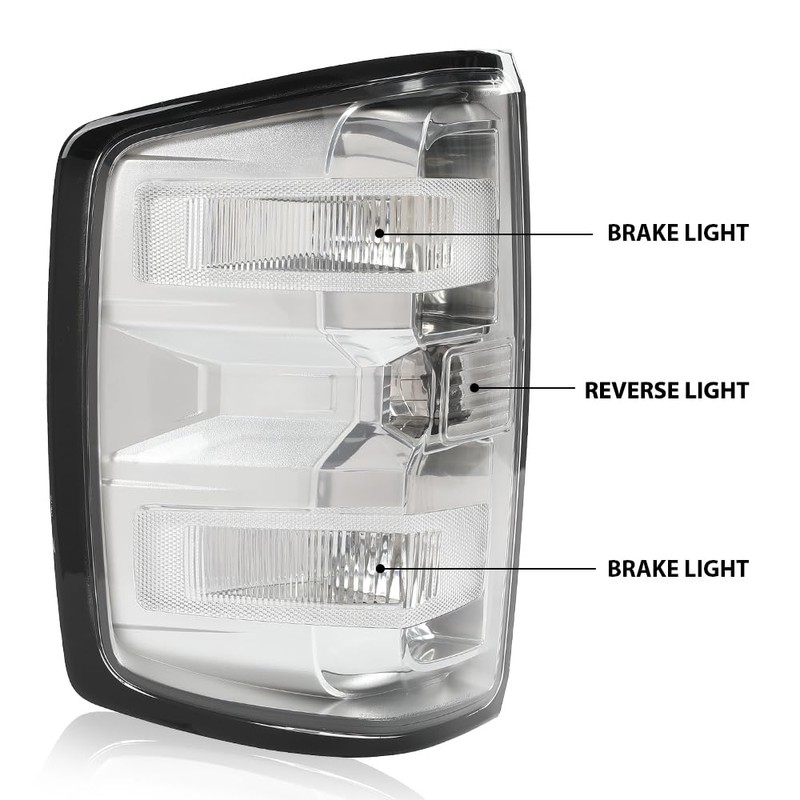 G-PLUS Tail Lights w/Bulbs Fit Chevy Silverado 1500 2014-2018/Fit Silverado