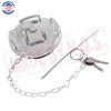 HQS 2x Chrome Lever Style Locking Fuel Cap 4" For