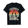 Vintage Retro Drummer Girl T-Shirt
